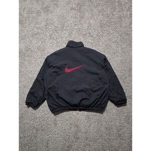 Vintage 90's Nike Reversible Burgundy Black Puffer Jacket Size XL White Tag